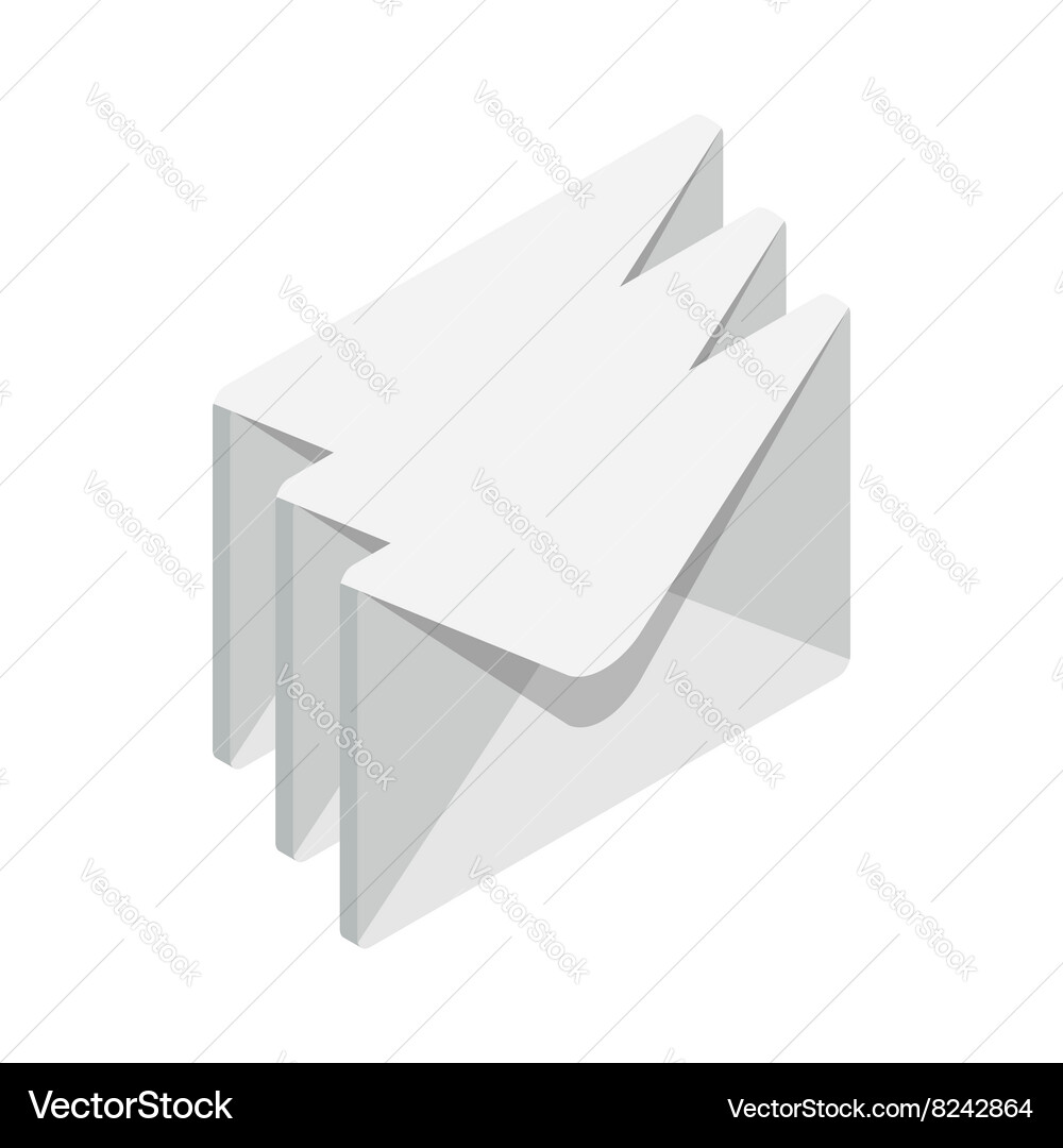 Stack of envelopes icon isometric 3d style Vector Image