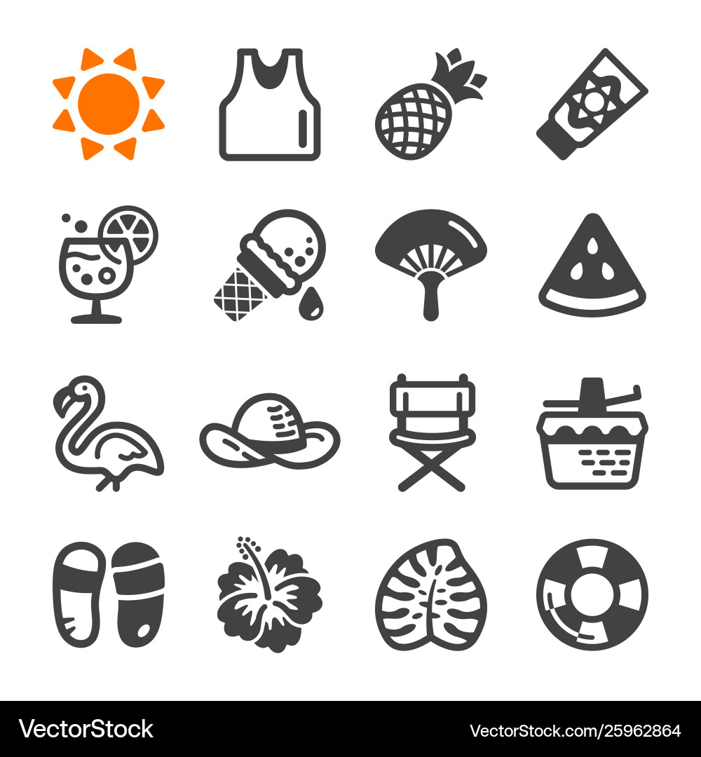 Summer icon set Royalty Free Vector Image - VectorStock