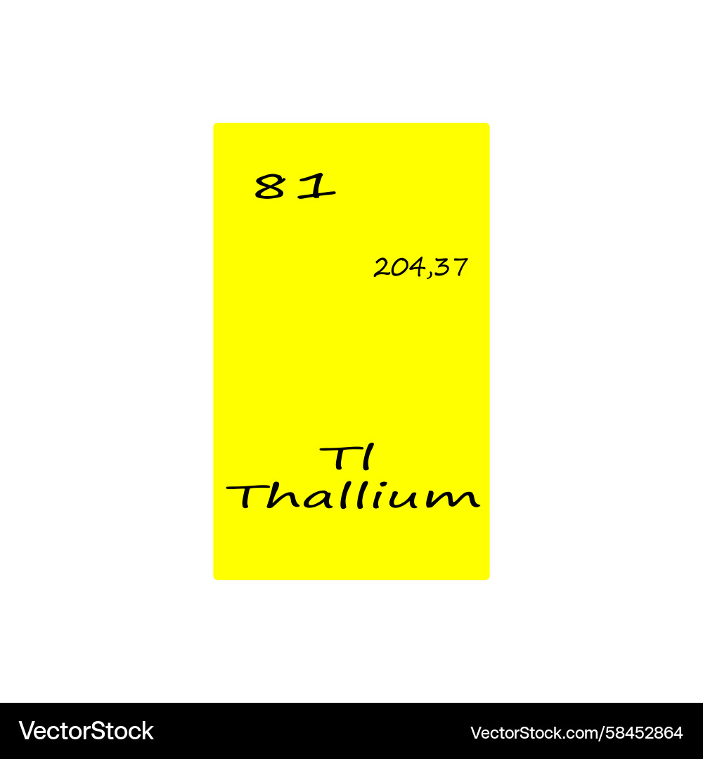 Thallium Element Block - Atomic Number 81 Vector Image