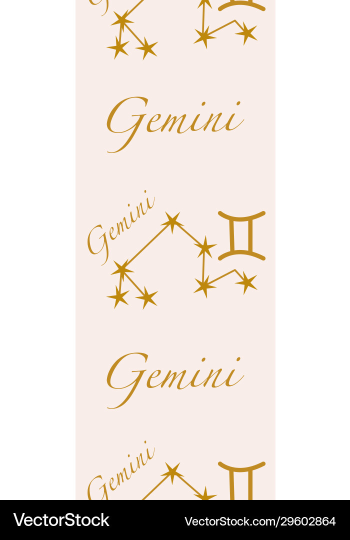 Vertical seamless border with gemini elements Vertical seamless border with gemini elements vector image