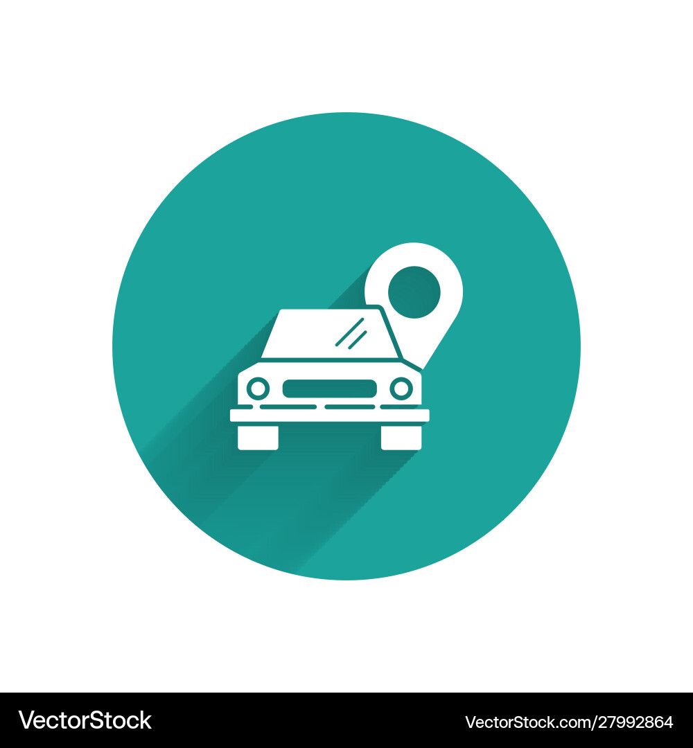 White map pointer with taxi icon isolated White map pointer with taxi icon isolated vector image