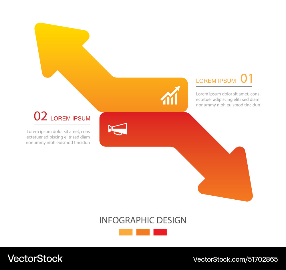 2 data infographics arrow up and down layout 2 data infographics arrow up and down layout vector image