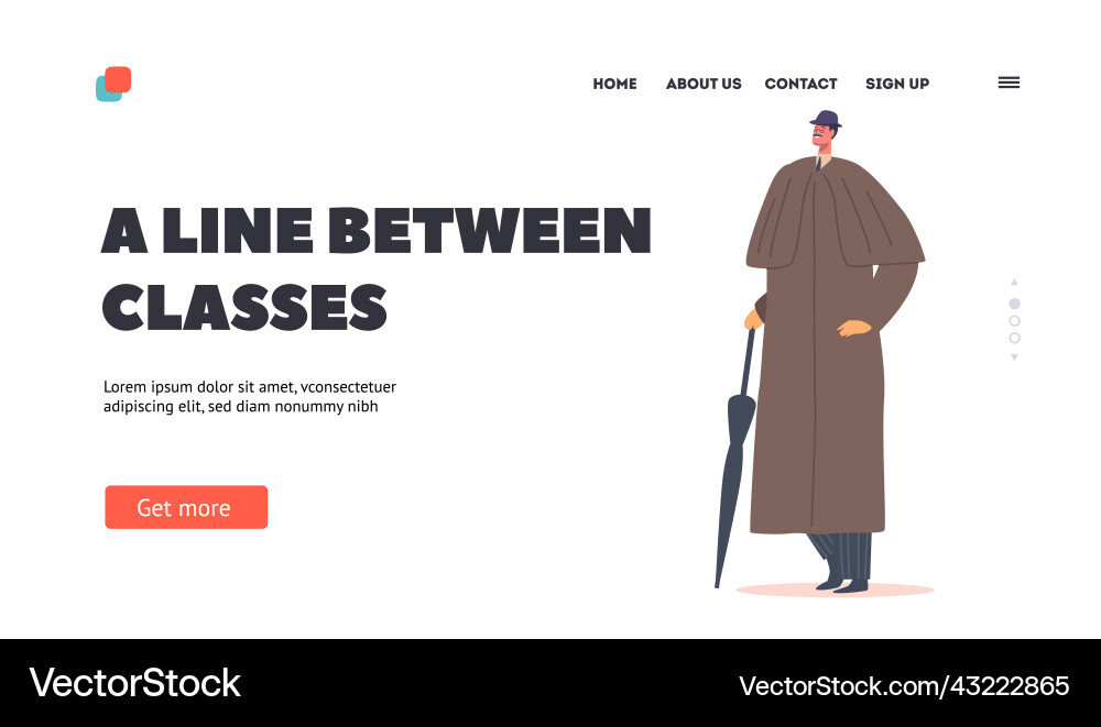 A line between classes landing page template Vector Image