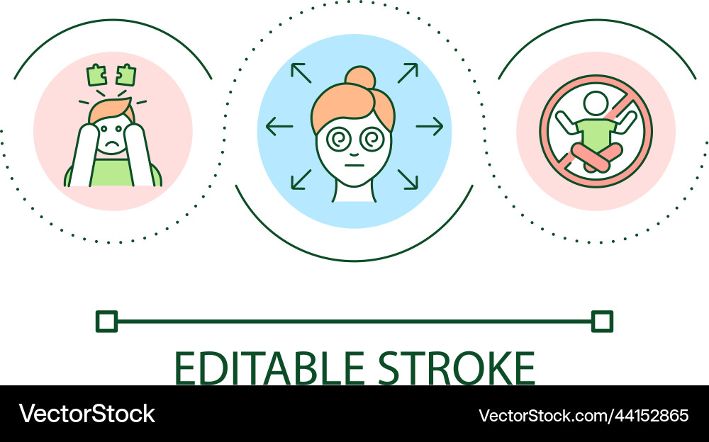 Anxiety problem effect loop concept icon Anxiety problem effect loop concept icon vector image