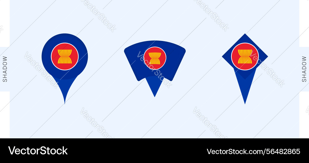 Asean map markers set perfect for projects Vector Image