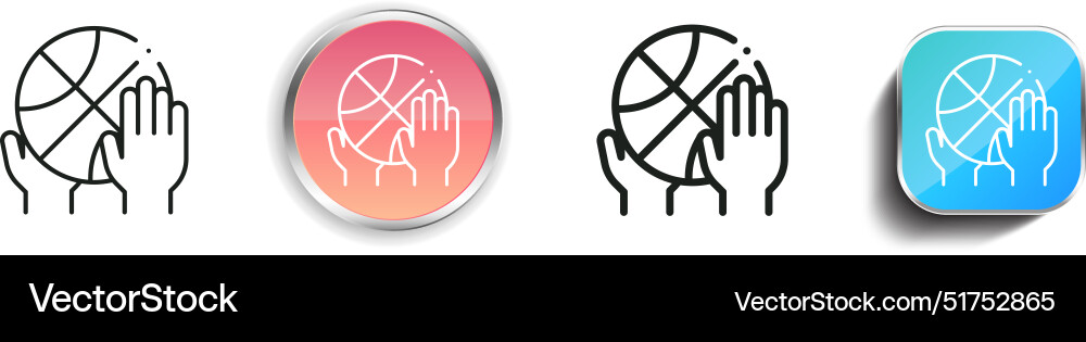 Basketball icon thin linear regular and button vector image