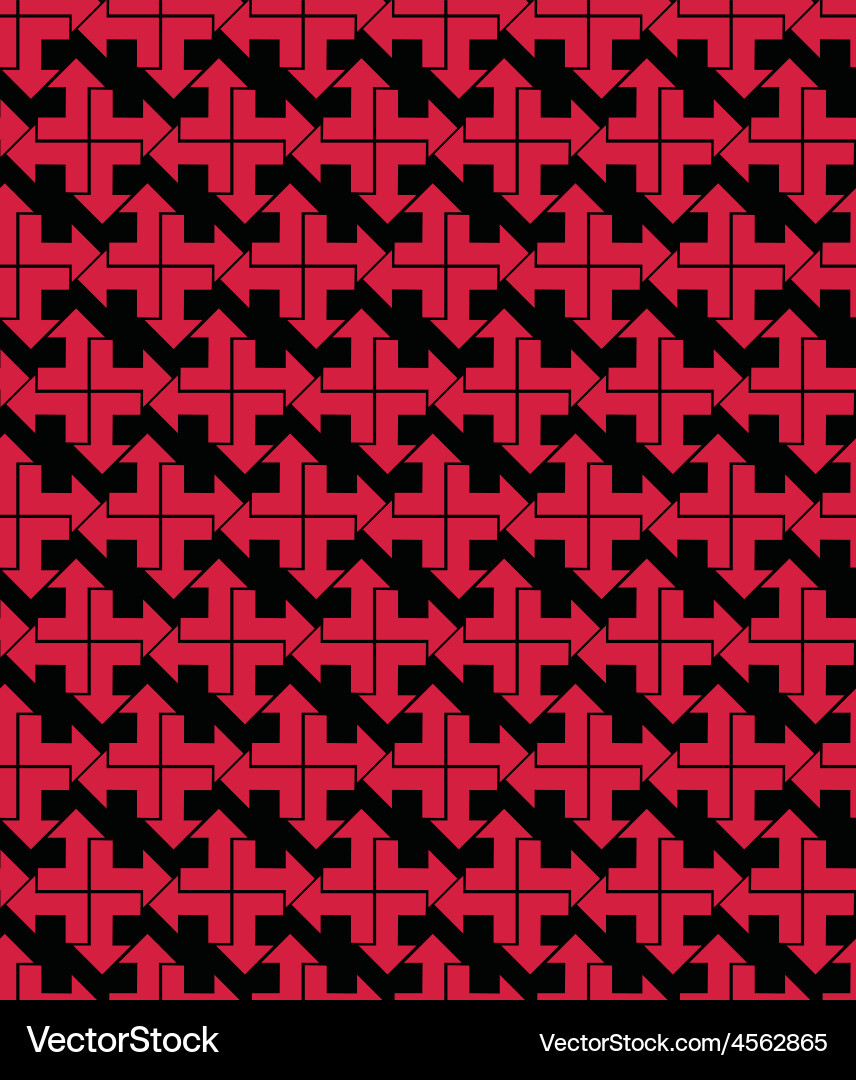 Bright abstract seamless pattern with red arrows Vector Image