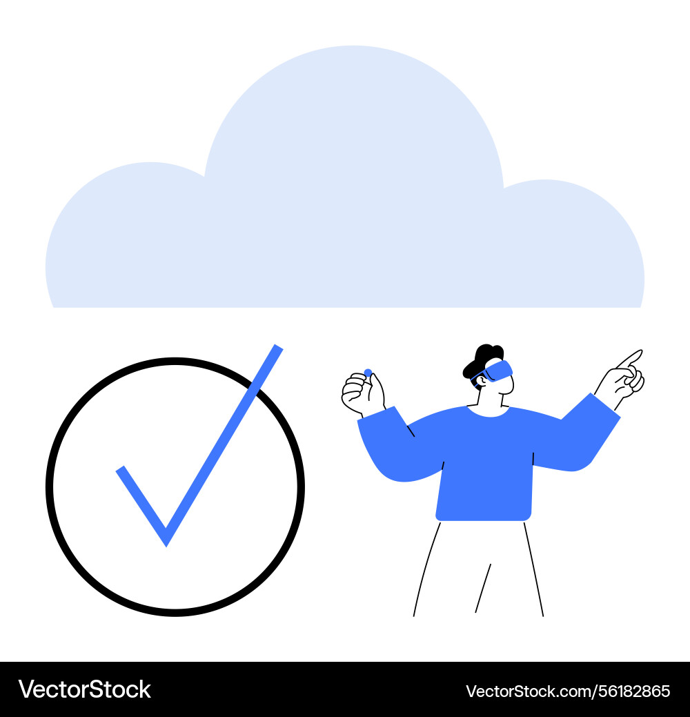 Cloud technology concept with user interaction Cloud technology concept with user interaction vector image
