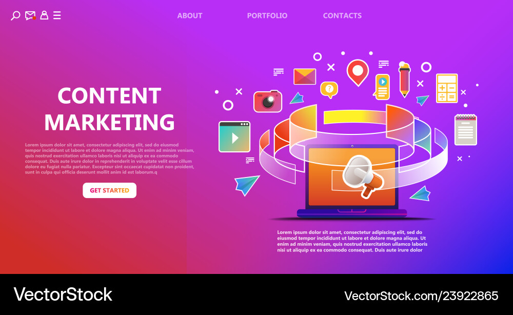 Content Marketing Landing Page Abstract Content Marketing Landing Page Abstract vektorbild