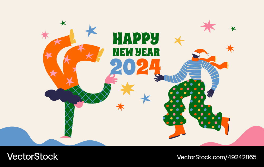 Fun merry christmas and happy new year banner Fun merry christmas and happy new year banner vector image