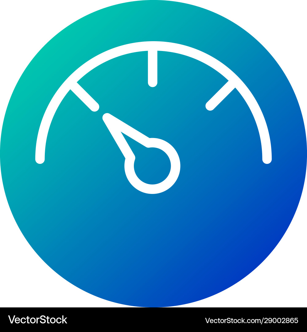 Gauge or speedometer line icon data and analytics Gauge or speedometer line icon data and analytics vector image