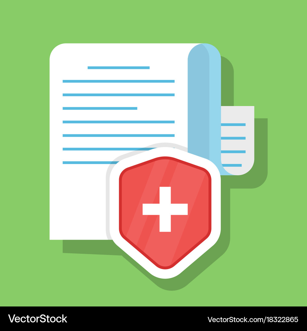 Paper document is securely protected the concept vector image