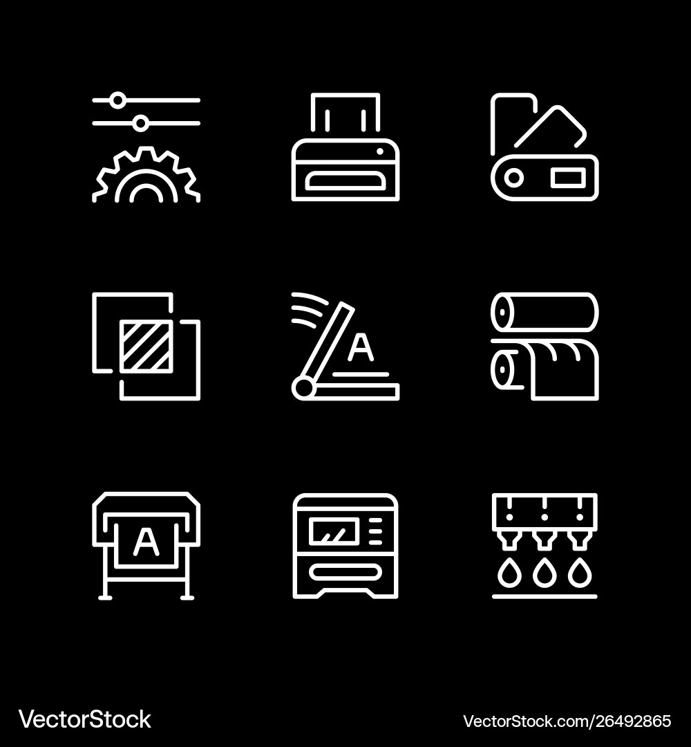 Set line icons print Set line icons print vector image