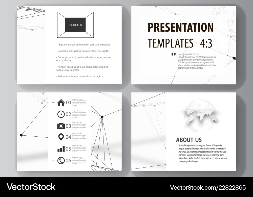 Set of business templates for presentation slides Vector Image