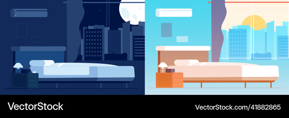 Tagesnacht Schlafzimmer Innenraum Lage Tagesnacht Schlafzimmer Innenraum Lage vektorbild