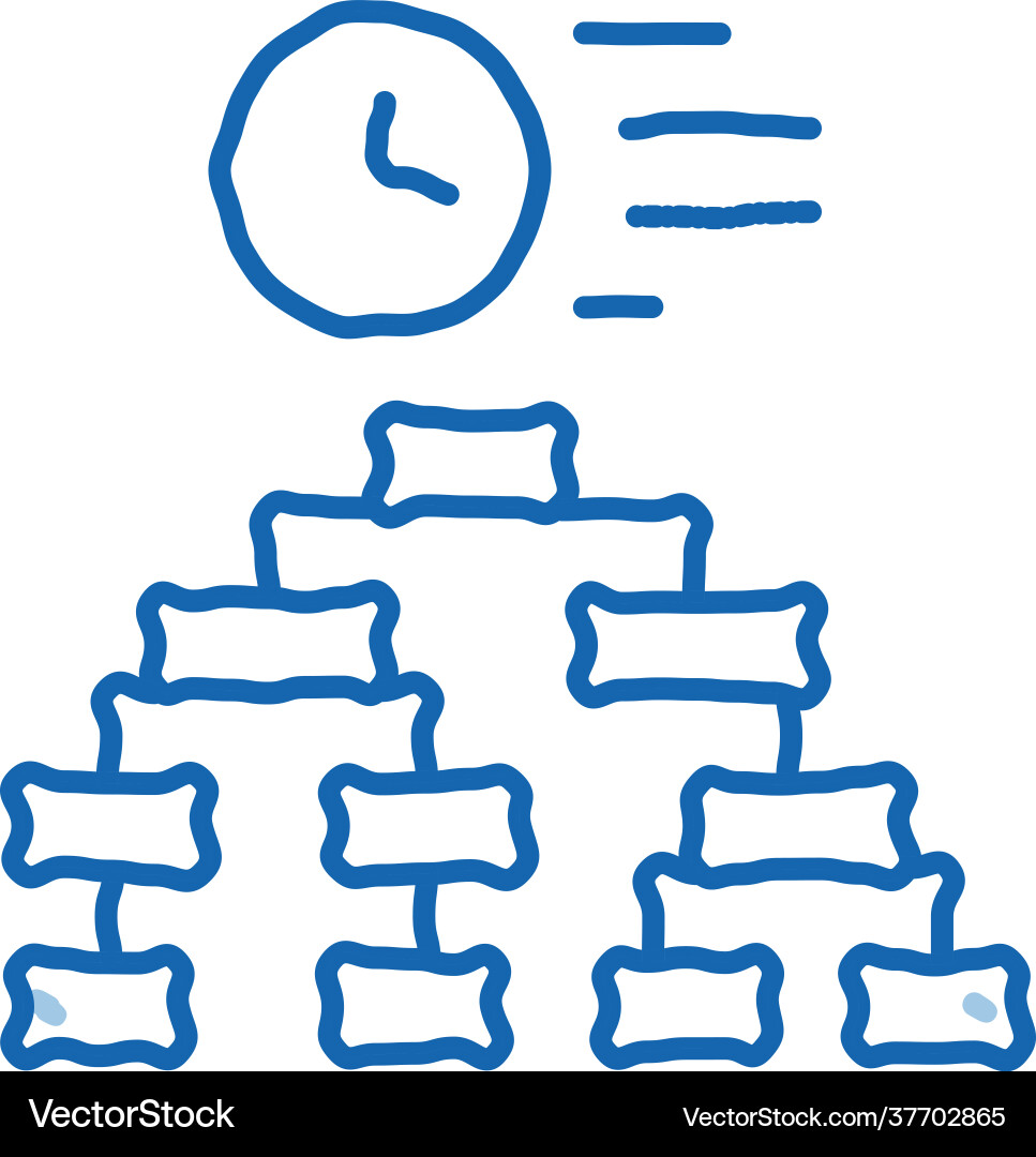 Time algorithm doodle icon hand drawn Time algorithm doodle icon hand drawn vector image
