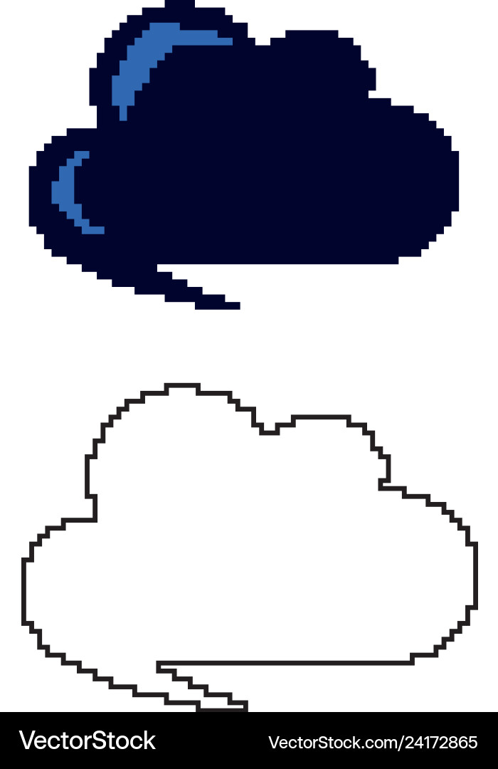 Two variants of the cloud in style pixel ar vector image