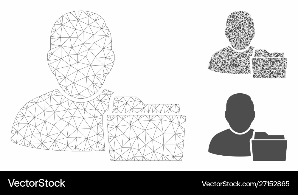 User document folder mesh wire frame model User document folder mesh wire frame model vector image