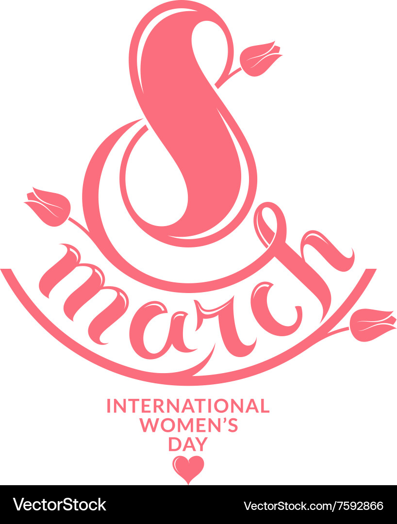 8 März internationale Frauen Tag Schrift vektorbild
