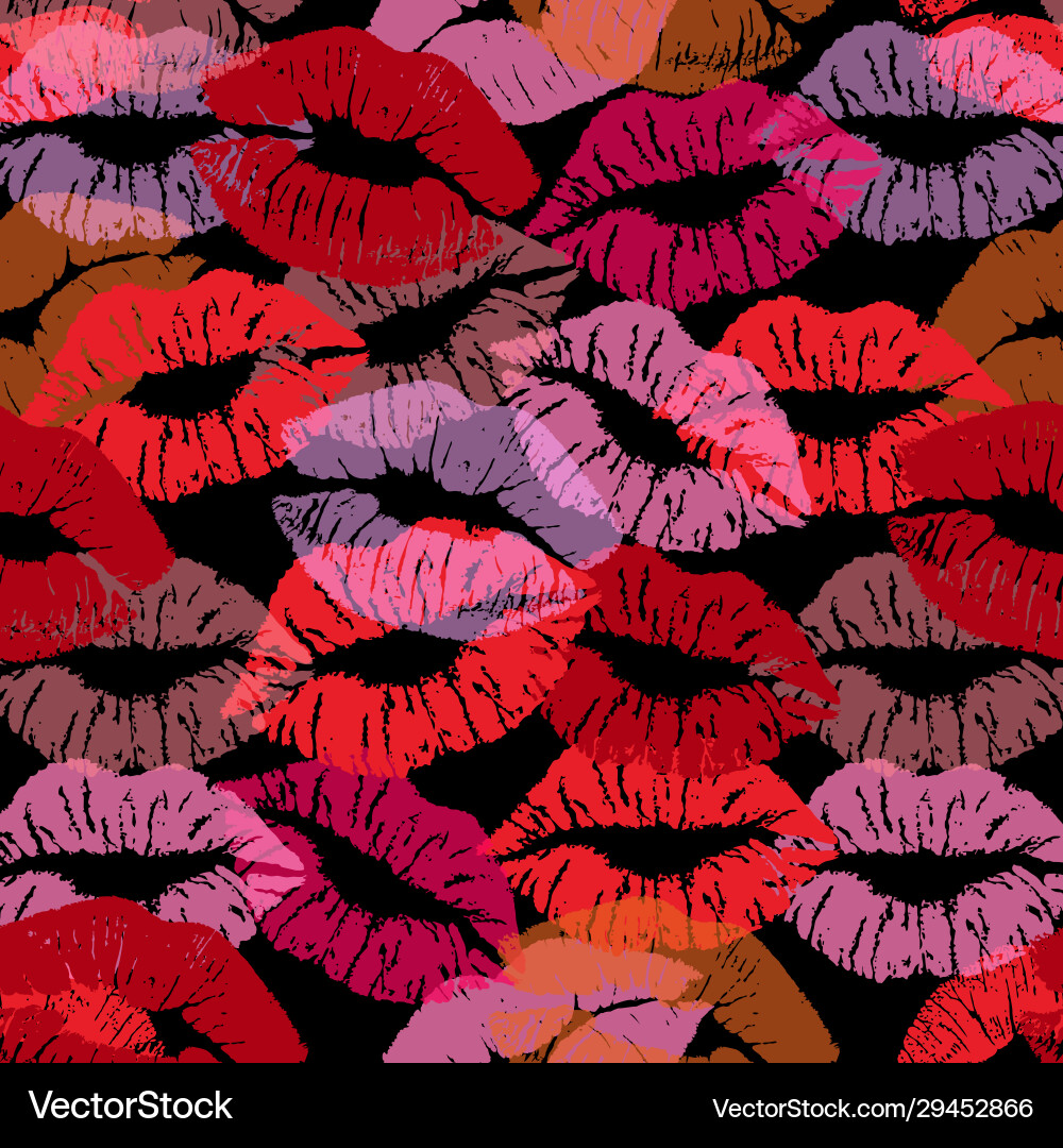 Close-Up Lips on Black Vector Image