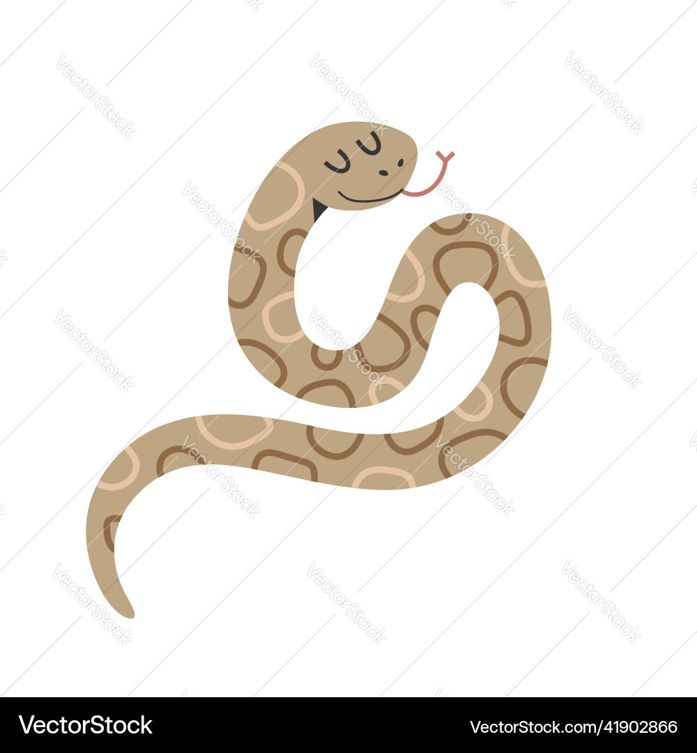 Cute python snake with smile and facial expression vector image
