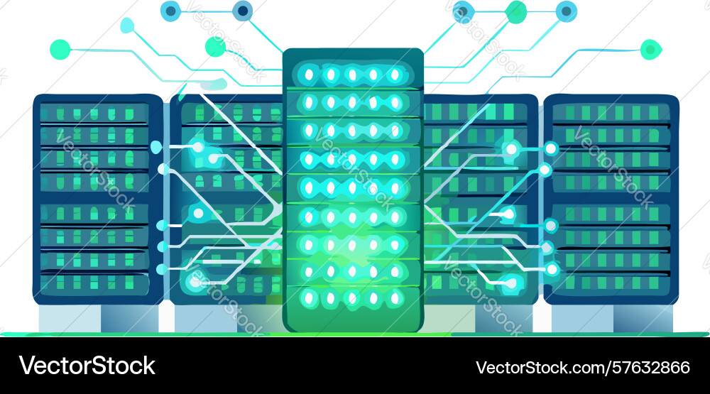 Data server racks high-tech cloud computing vector image