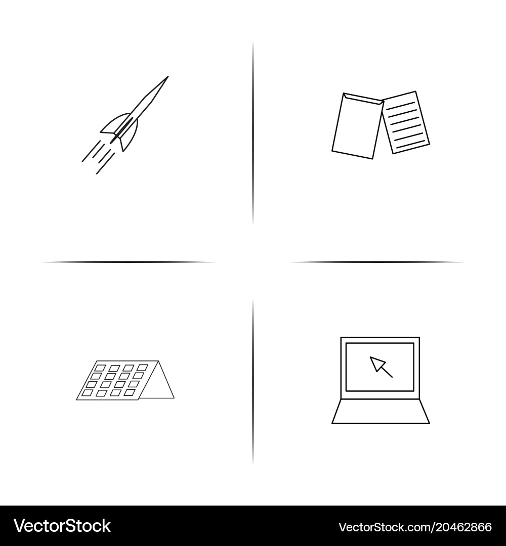 Education and science simple linear icon set vector image