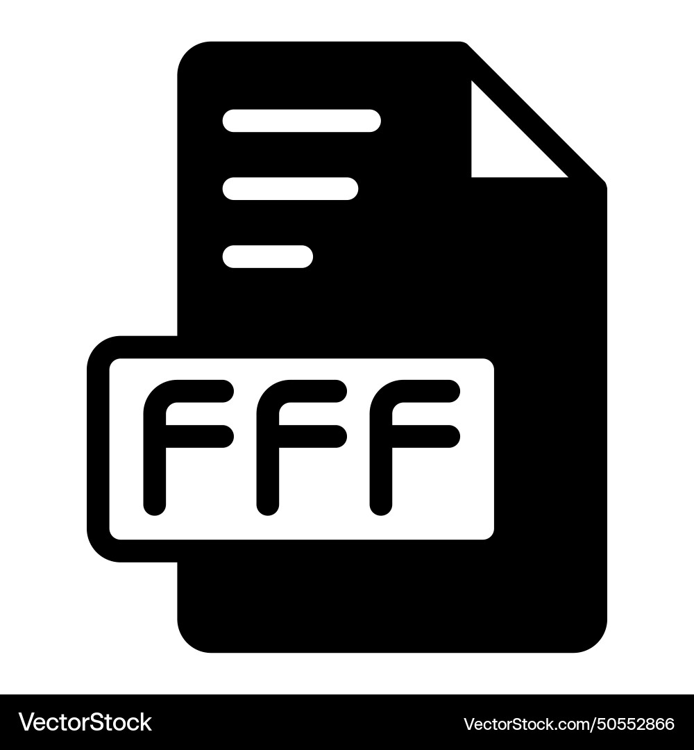 Fff icon glyph design image extension format file Vector Image