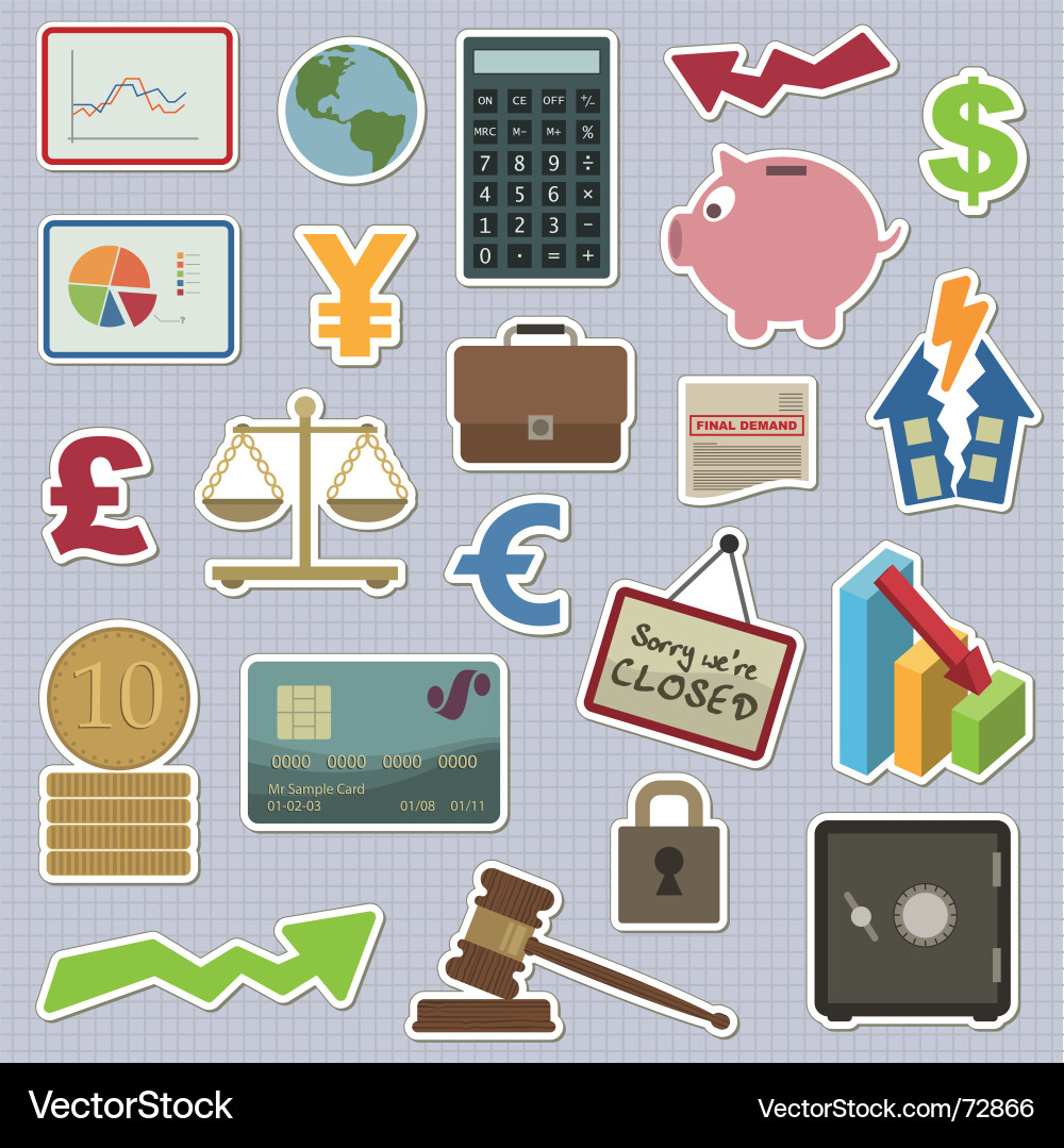 Finance Stickers Collection vector image