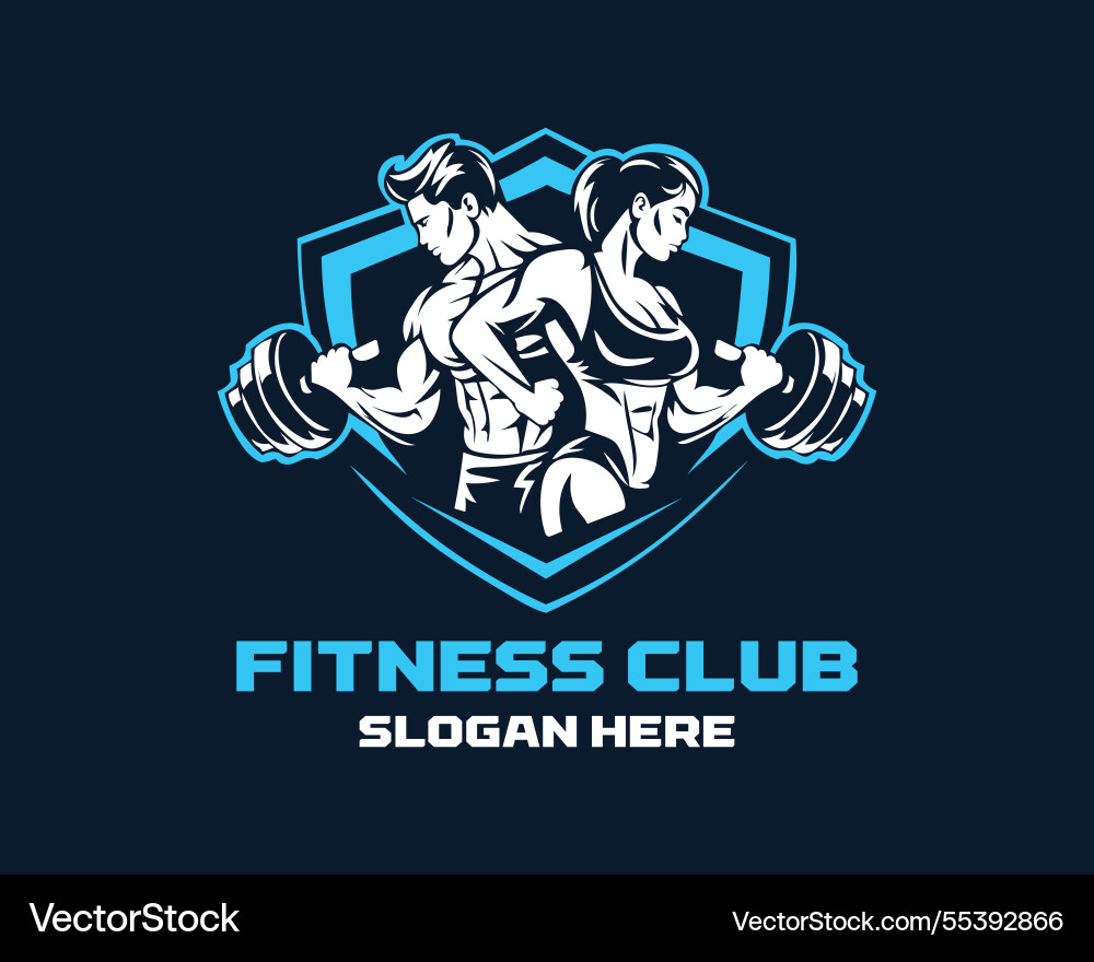 Fitness club logo design gym Fitness club logo design gym vector image