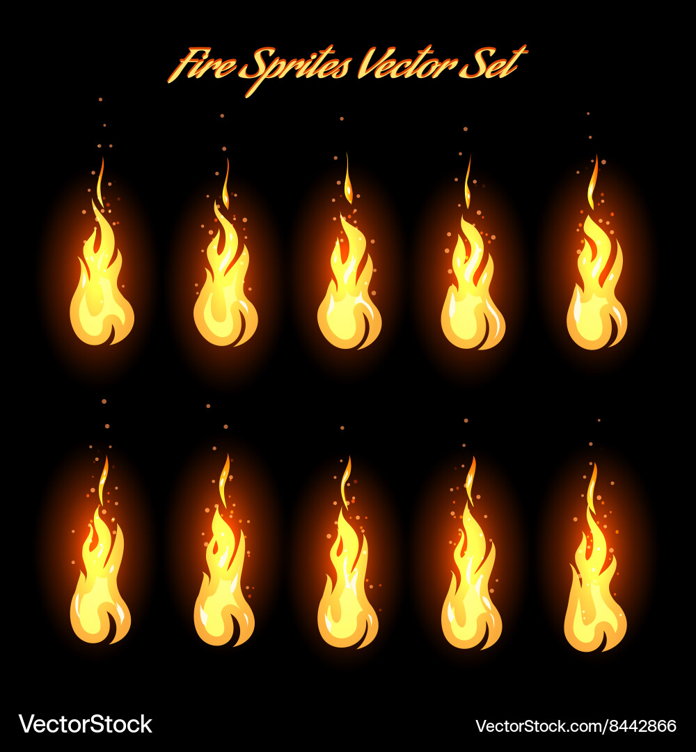 Flame Animation Sprites vector image