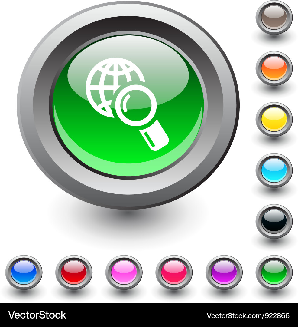 Global search round button Vector Image