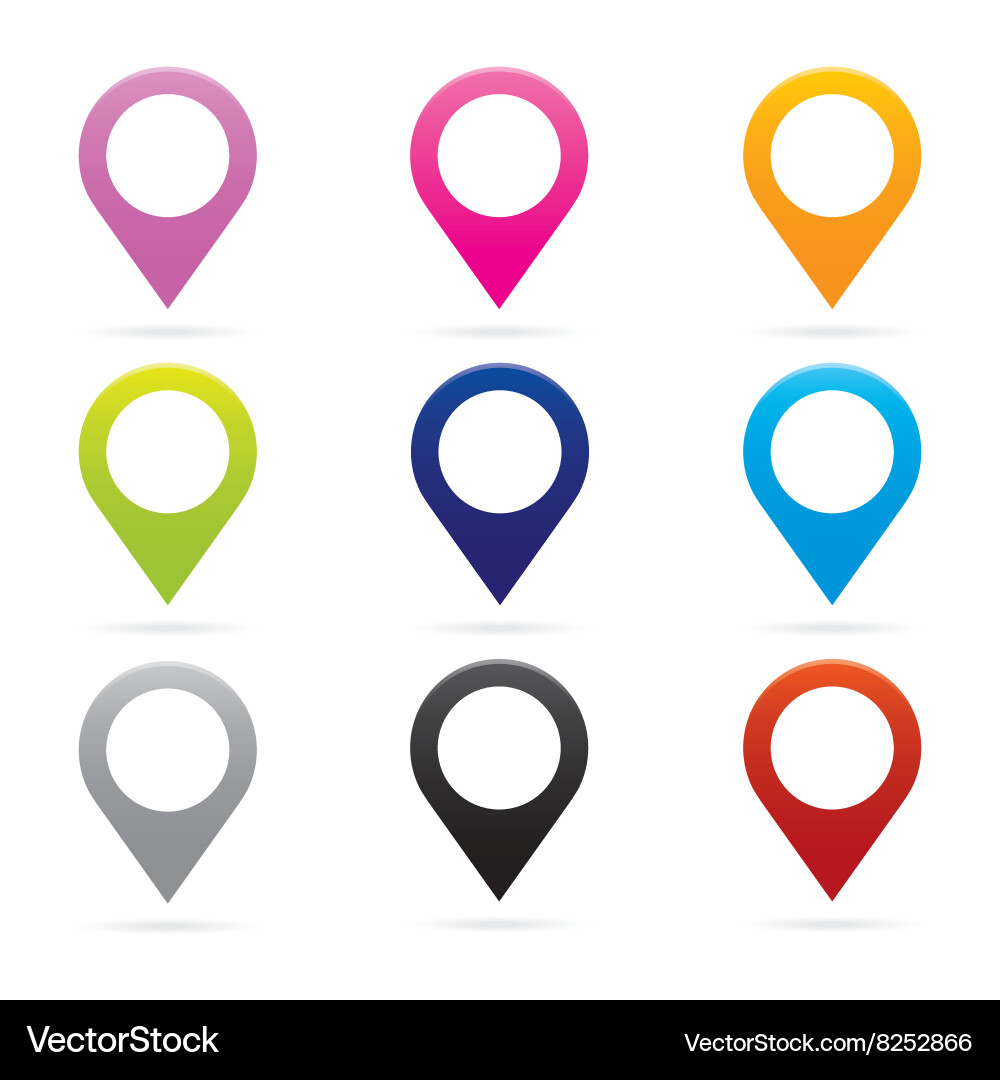 GPS Pointer Icons - Map Markers vector image