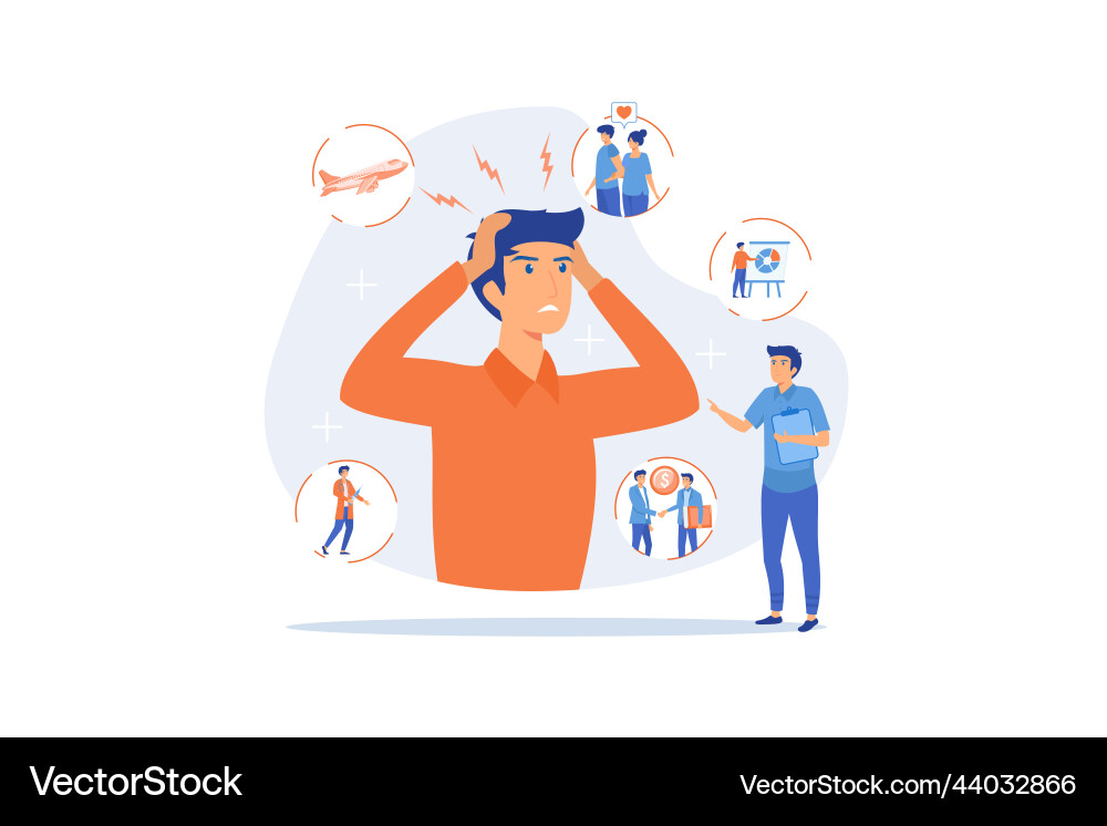 Introversion agoraphobia public spaces phobia vector image