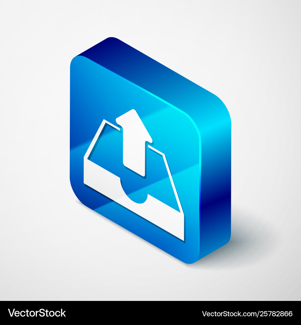 Isometric upload inbox icon isolated on white vector image