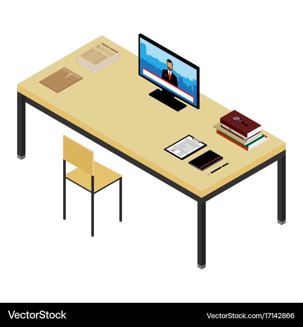 Isometric Workspace Setup vector image