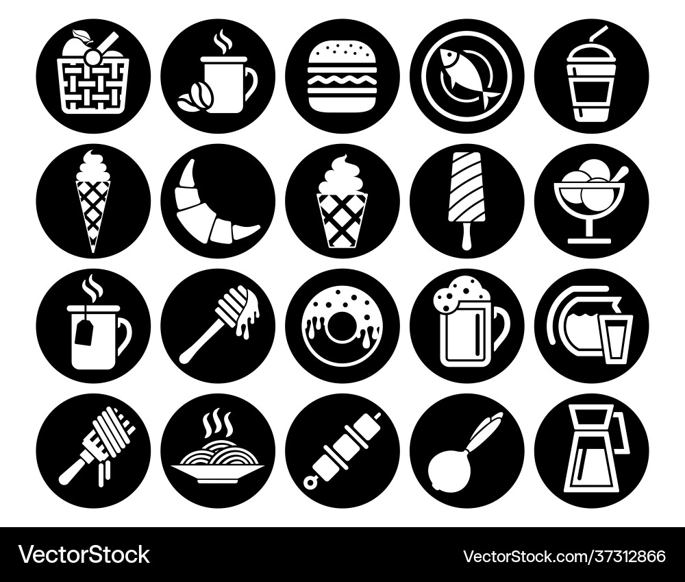 Kitchen set line icons with open path elements Kitchen set line icons with open path elements Vector Image