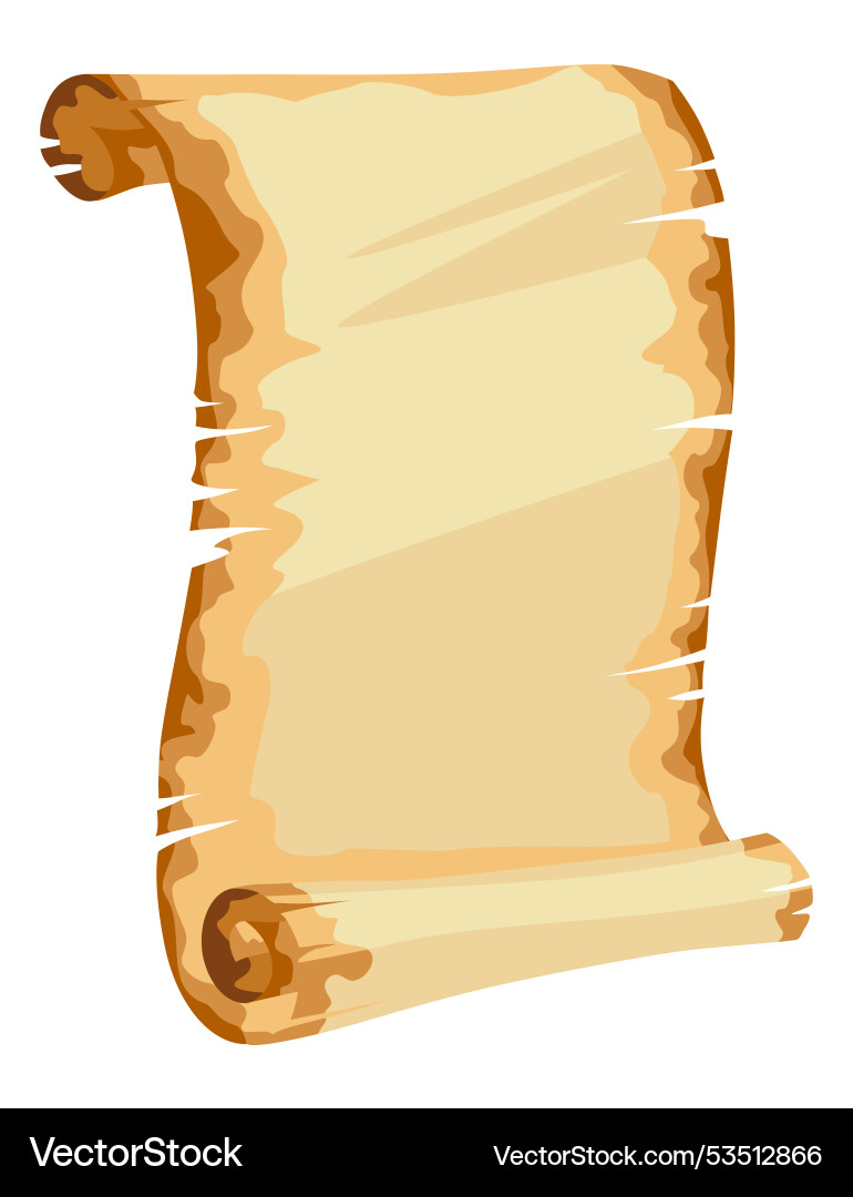 Medieval blank scroll ancient papyrus roll Medieval blank scroll ancient papyrus roll vector image