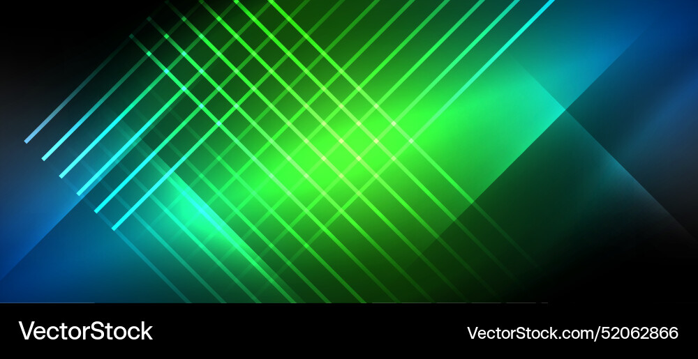 Neon dynamic diagonal light rays background Vector Image