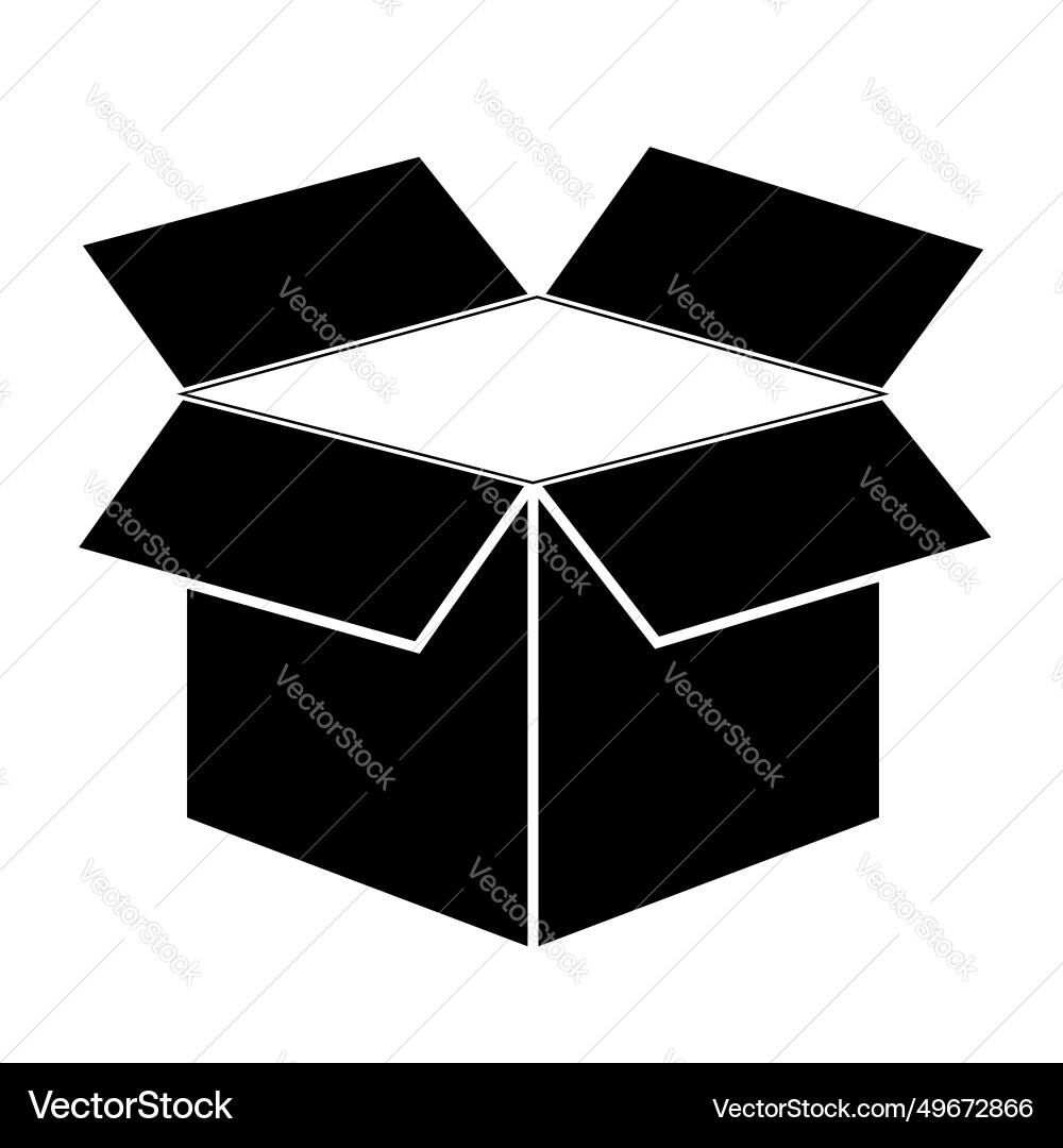 Open box icon isolated on background flat Open box icon isolated on background flat vector image