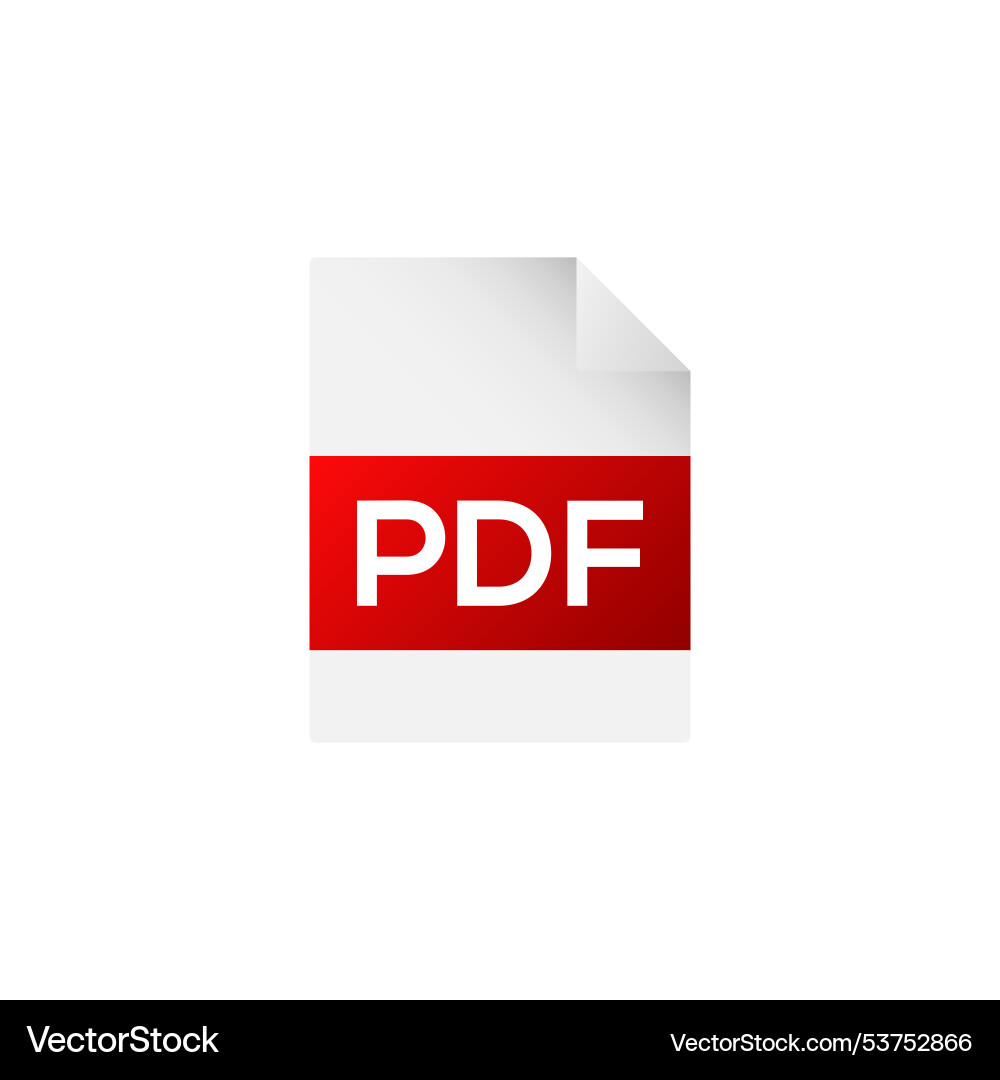 Pdf file document icon text vector image