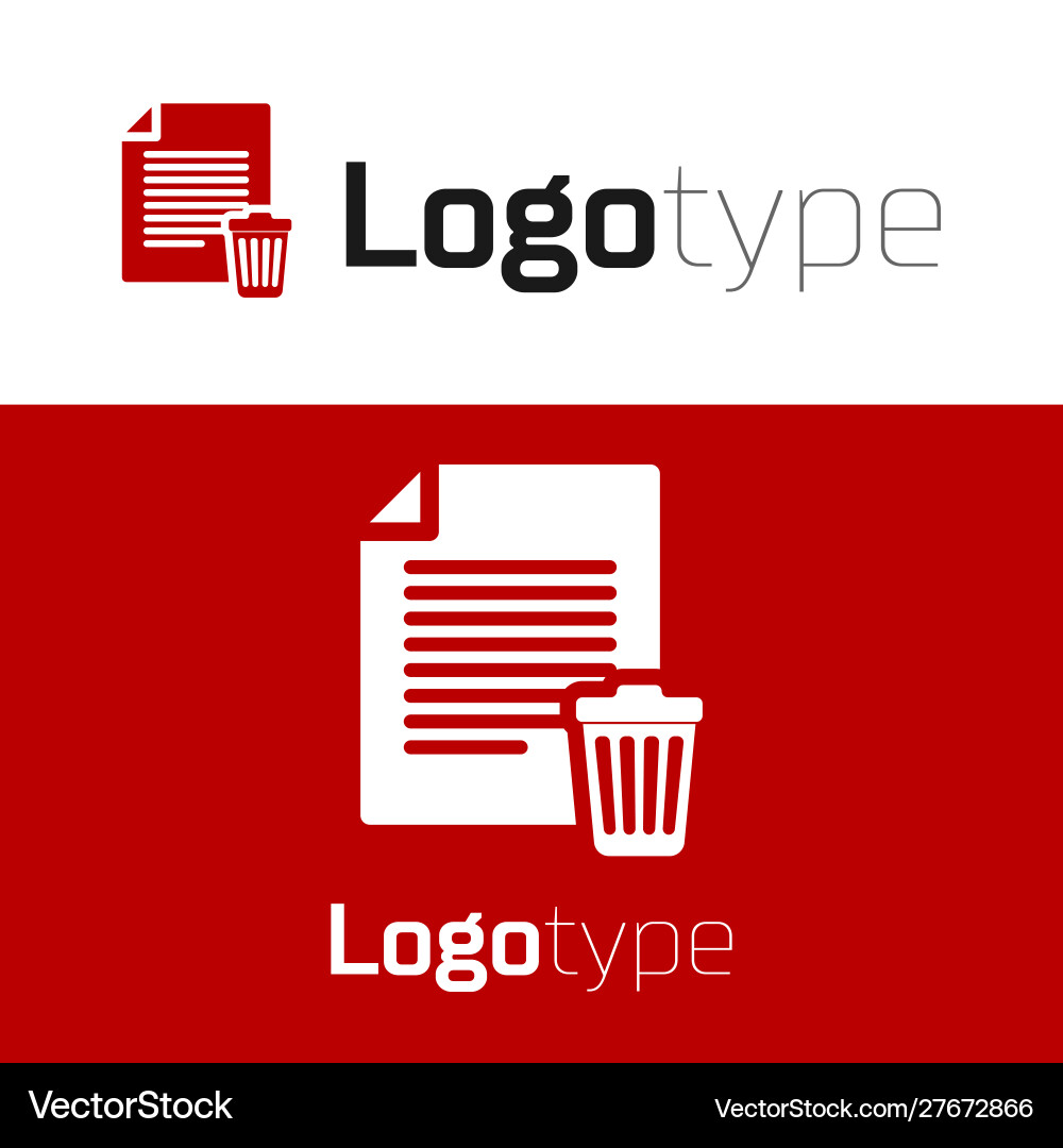Red delete file document icon isolated on white Vector Image