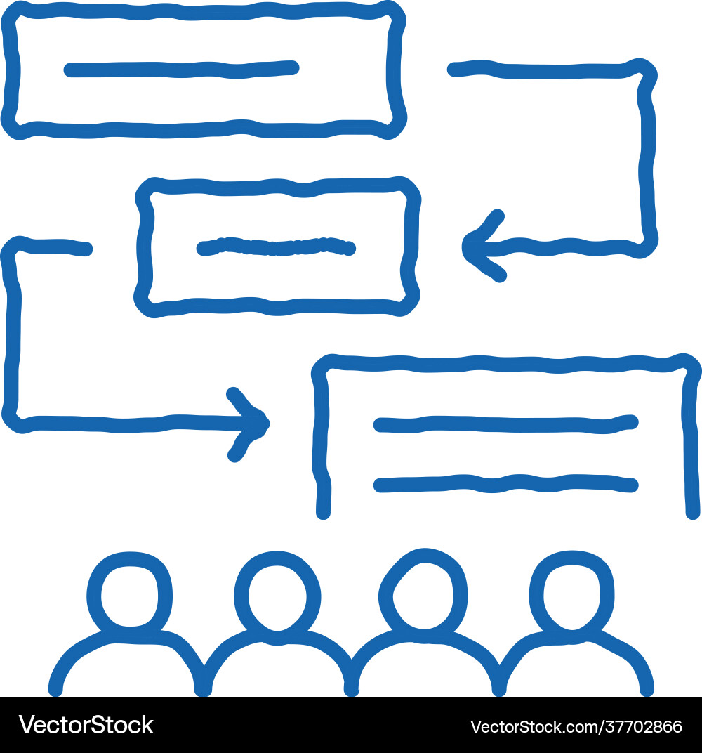 Replacement components algorithm doodle icon Replacement components algorithm doodle icon vector image