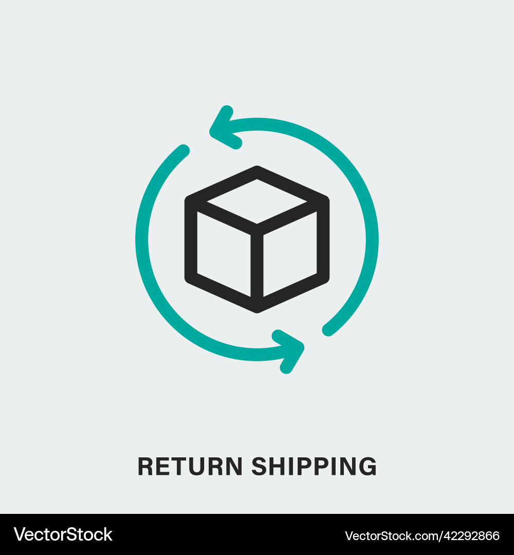 Return shipping linear isolated icon Return shipping linear isolated icon Vector Image