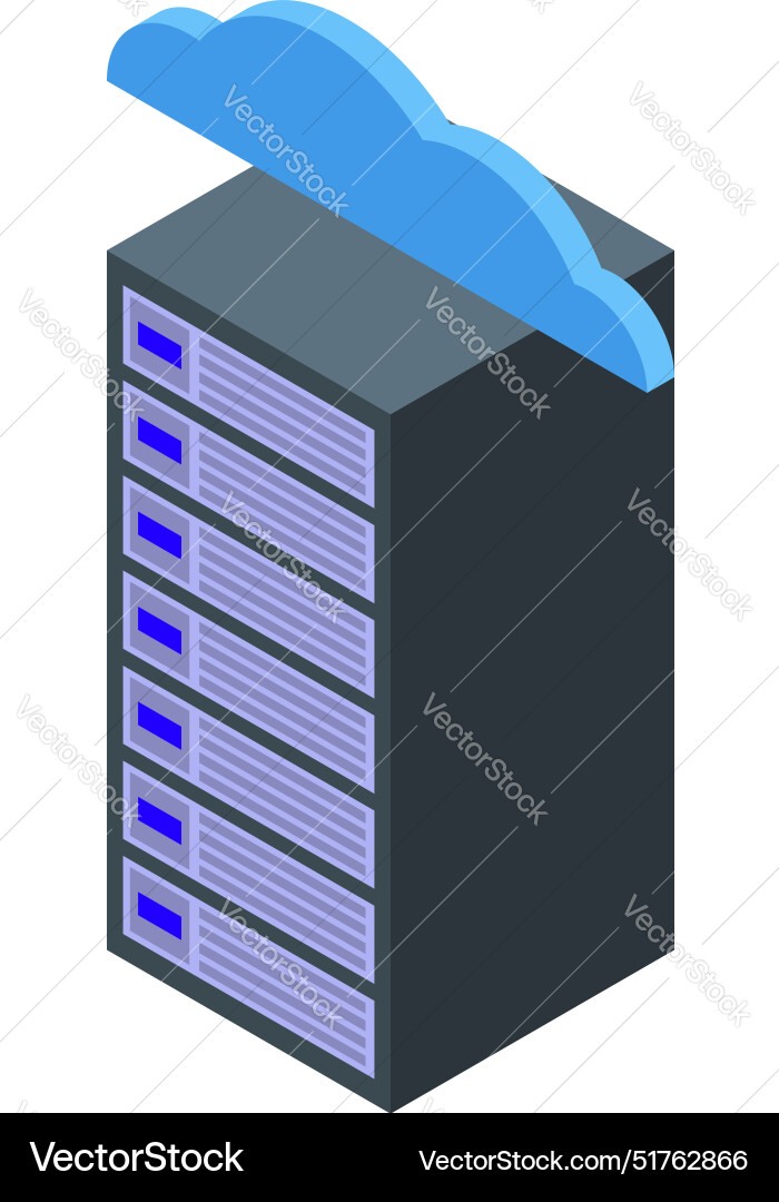 Server tower uploading data to the cloud computing Server tower uploading data to the cloud computing Vector Image