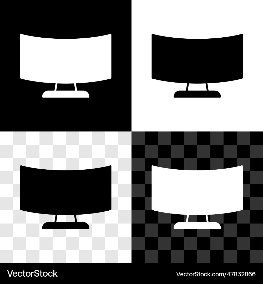 Set computer monitor screen icon isolated on black Set computer monitor screen icon isolated on black vector image