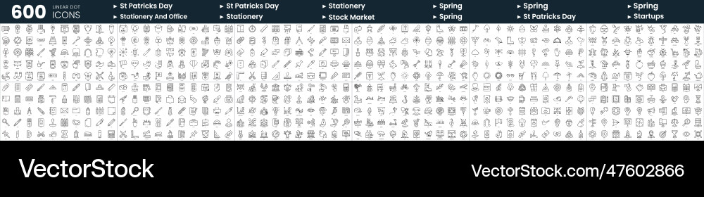 Set of 600 thin line icons in this bundle include Set of 600 thin line icons in this bundle include vector image