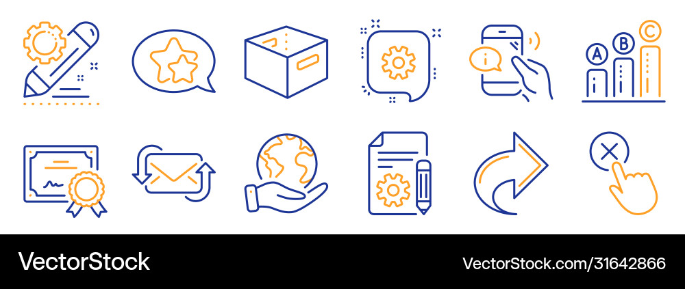 Set technology icons such as documentation Set technology icons such as documentation vector image