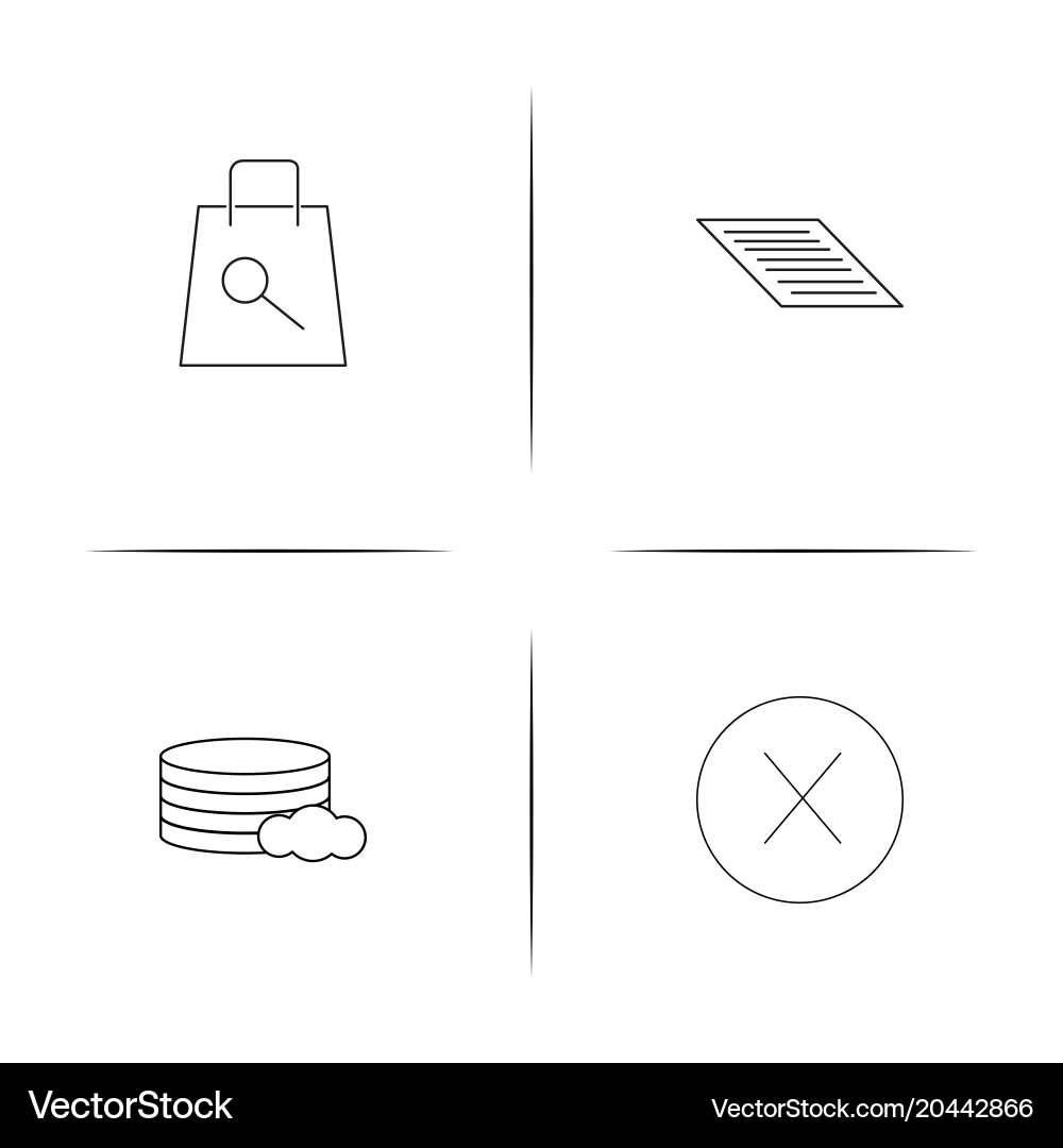 Web and text simple linear icon setsimple outline vector image