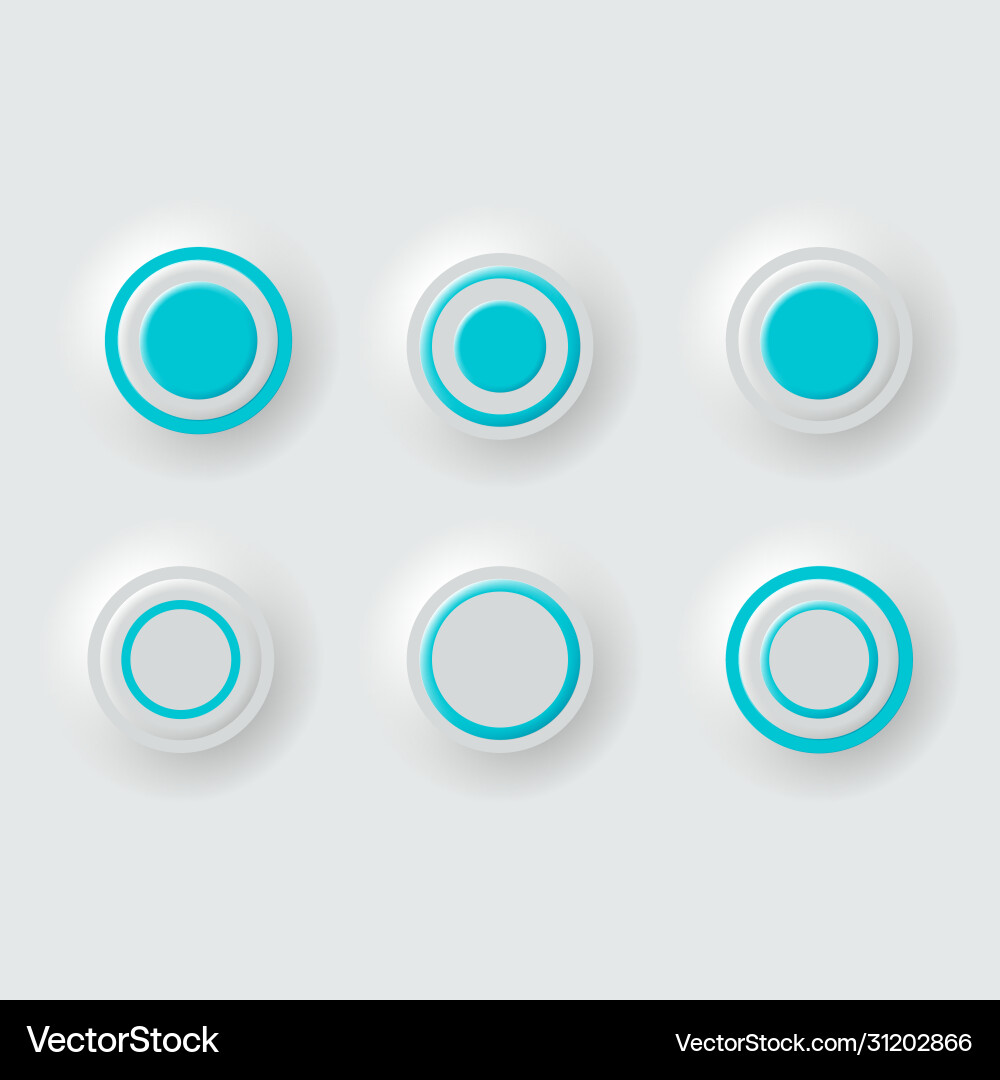 White Button Set - UI Elements vector image